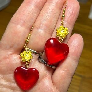 3/$25 Red Heart Earrings
